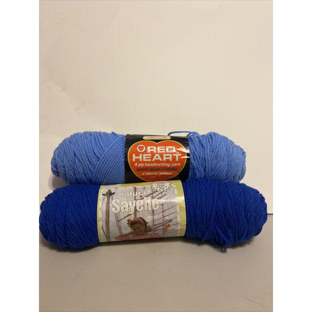 Red Heart Yarn Acrylic 4 Ply Hand knitting yarn Weight 3 1/2 oz. Lt  Dark Blue.